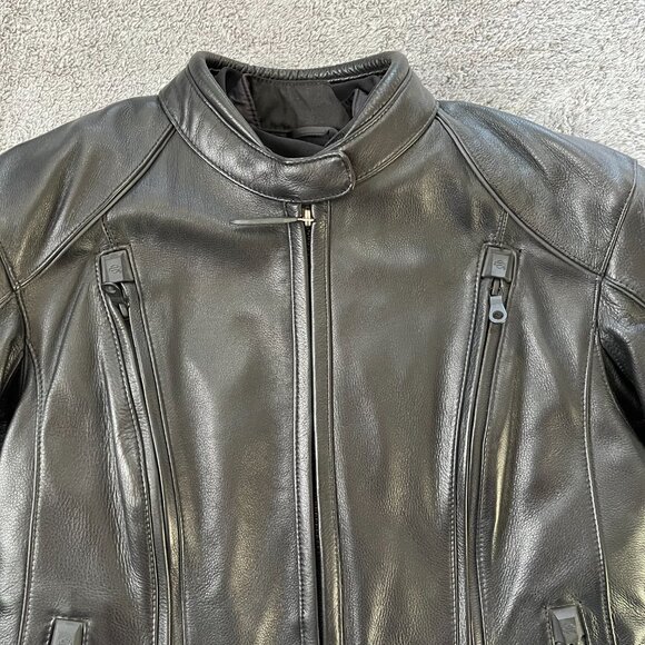 Women’s Harley Davidson Black Leather FXRG Heavy Layer Jacket Med #98520-05VW - Picture 2 of 16
